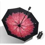 Parasol automatyczny KWIAT 98 cm | Kolorowy wzór od spodu