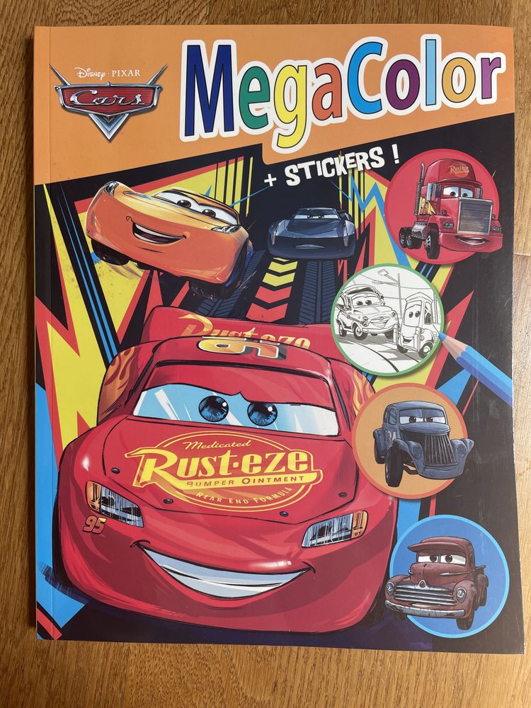 Cars pixar disney samochody duza kolorowanka nowa z naklejkami