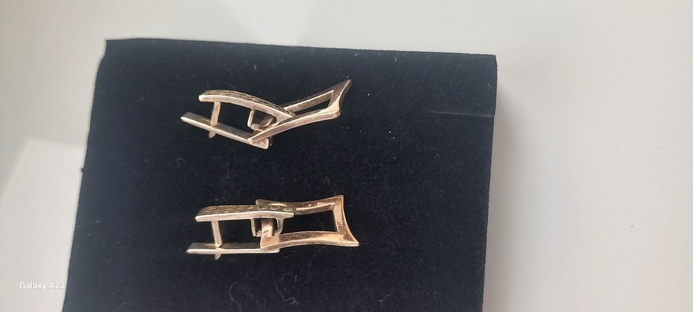 Сережки срібні з золотими пластинами