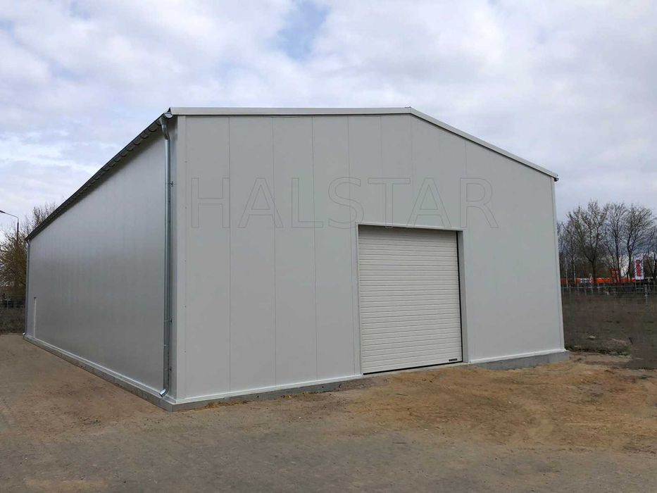 8x20x4m, Hala Stalowa Magazyn, Płyta Warstwowa PIR +Transport HALSTAR