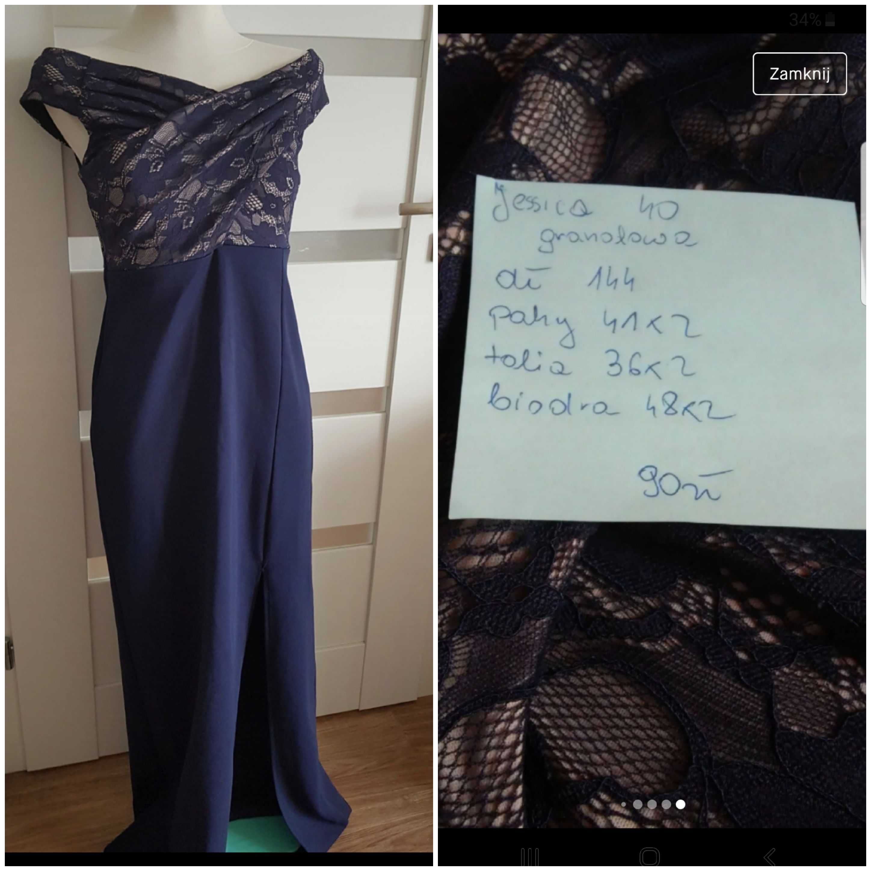 Jessica sukienka granarowa maxi r 40