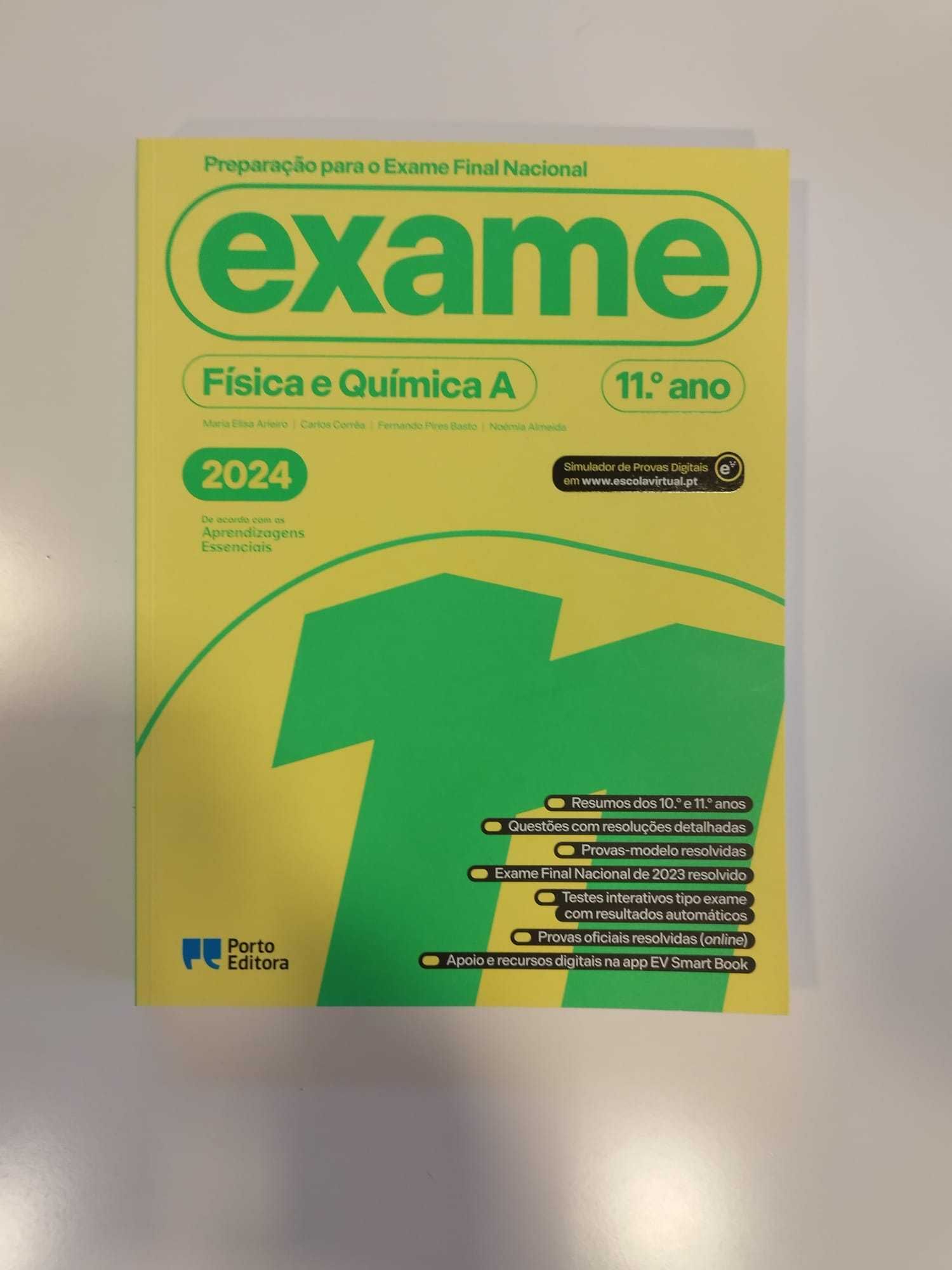 Livro de preparação para exames FQ 11º Ano - Porto Editora 2024