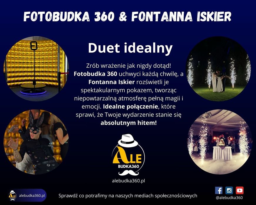 Fotobudka 360 | Złota Ścianka VIP | Fontanna Iskier | Wideobudka | HIT
