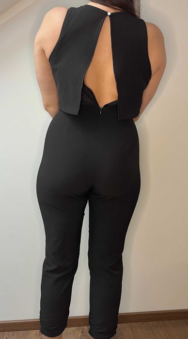 Długi Kombinezon Reserved Czarny Bez Rękawów Rozmiar L Elegancki