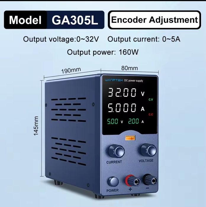 Zasilacz Laboratoryjny, precyzyjny 32Volt, 5Amper i 160Wat. Nowość. 
Z