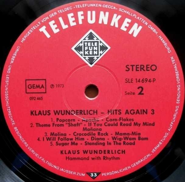 Виниловая пластинка  Organ [Hammond] Klaus Wunderlich/ Клаус Вундерлих