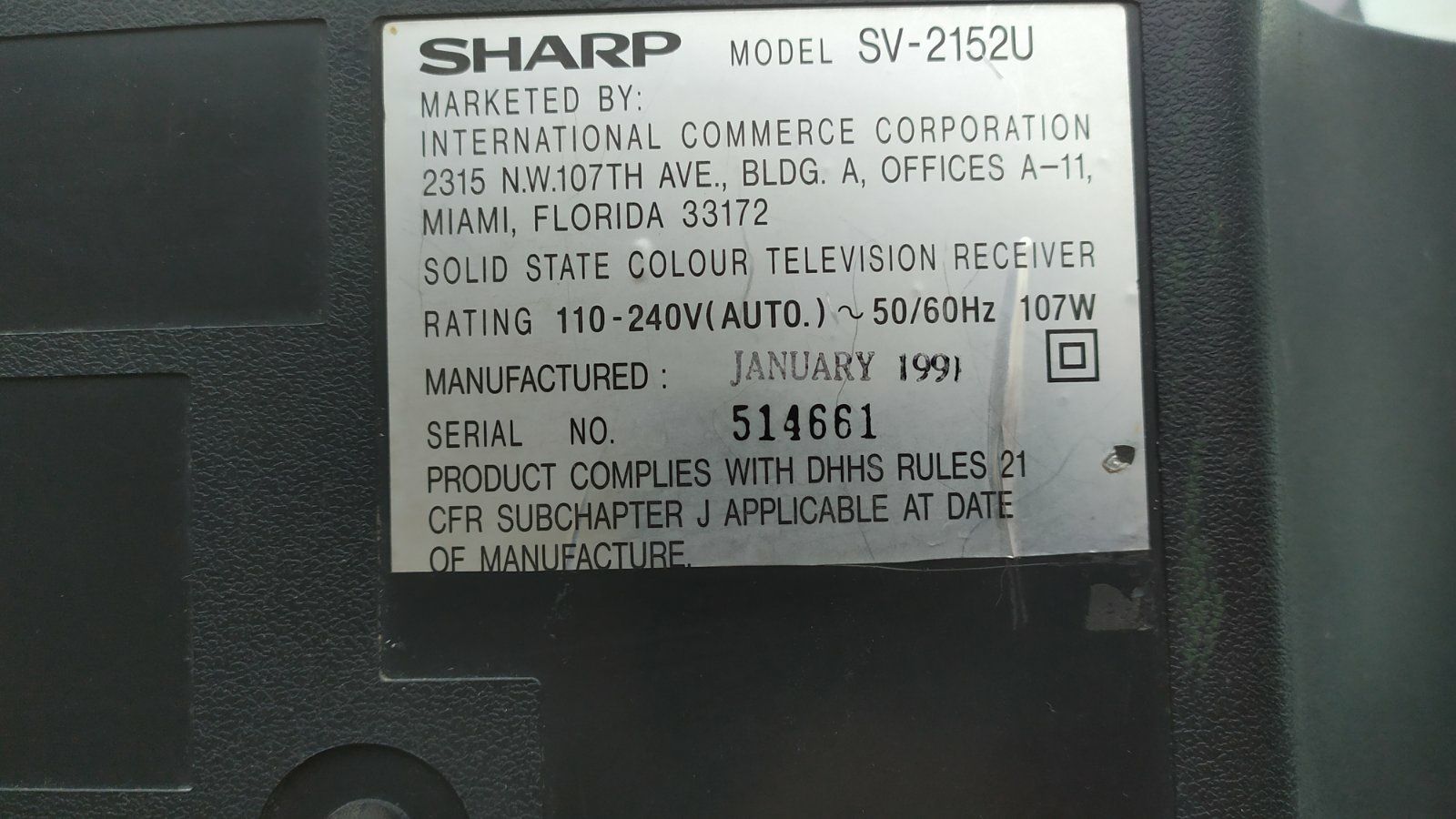 Телевізор Sharp sv-2152u