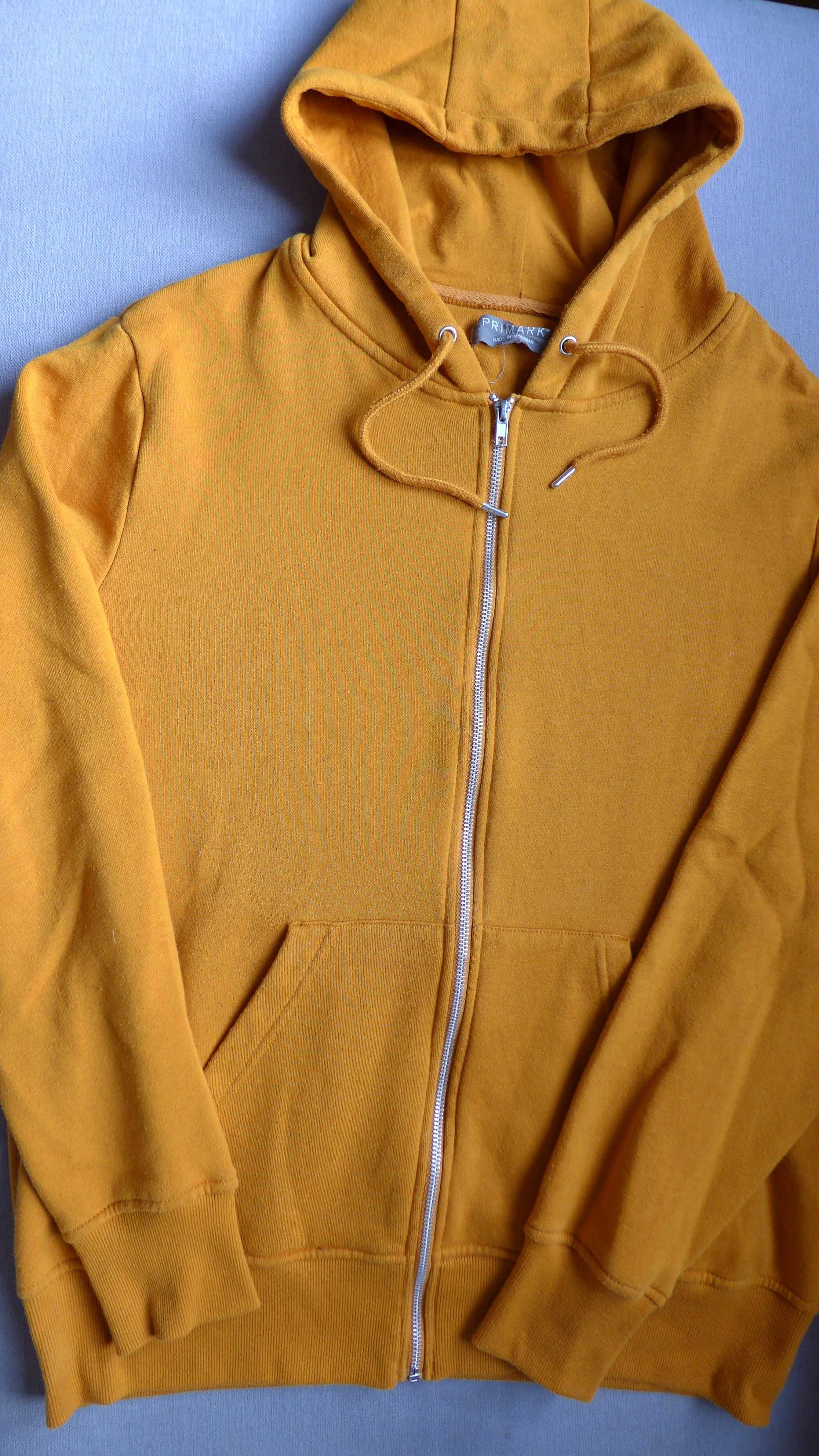 Irlandzka musztardowa rozpinana bluza dresowa z kapturem XL L dres