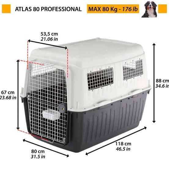 Переноска для крупных собак -ATLAS 80 PROFESSIONAL до 80 кг+колеса