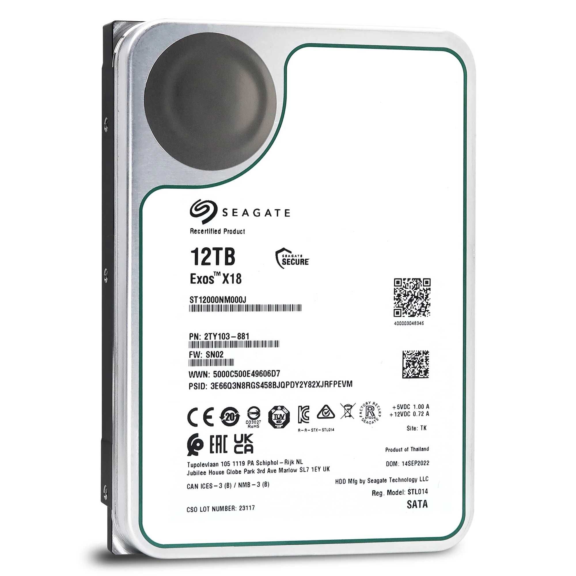 Dysk Seagate 12 TB Exos X18 serwer/monitoring, nowy, gw., FV, Kraków