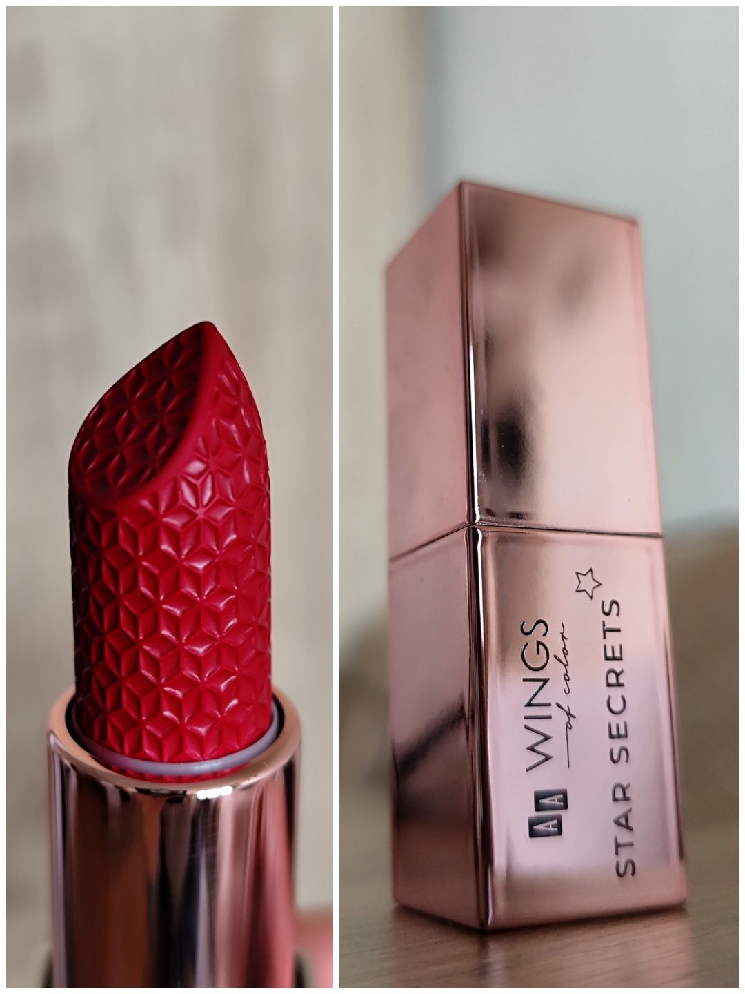 Nowa pomadka AA Wings of Color Star Secrets, 203 Semi-Matte czerwona