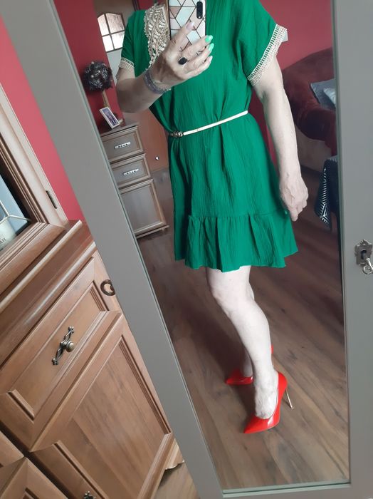 Zielona tuniko- sukienka.