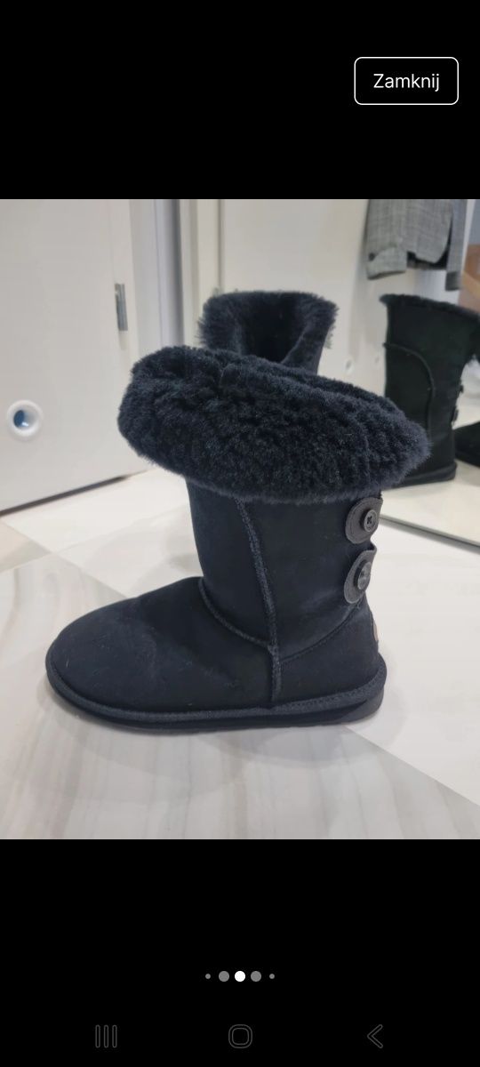 Buty EMU Australia rozmiar z metki 39 czarne śniegowce  ocieplane