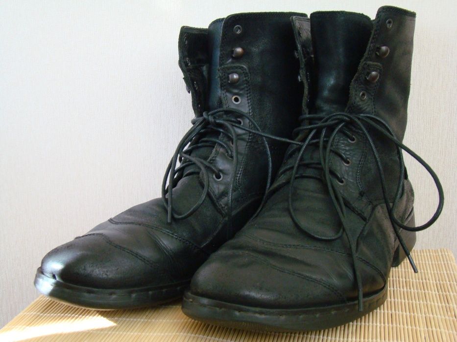 Зимние ботинки на цигейке. Натуральная кожа+натуральный нубук