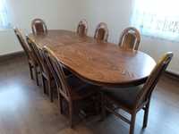Stół debowy+8 krzeseł
