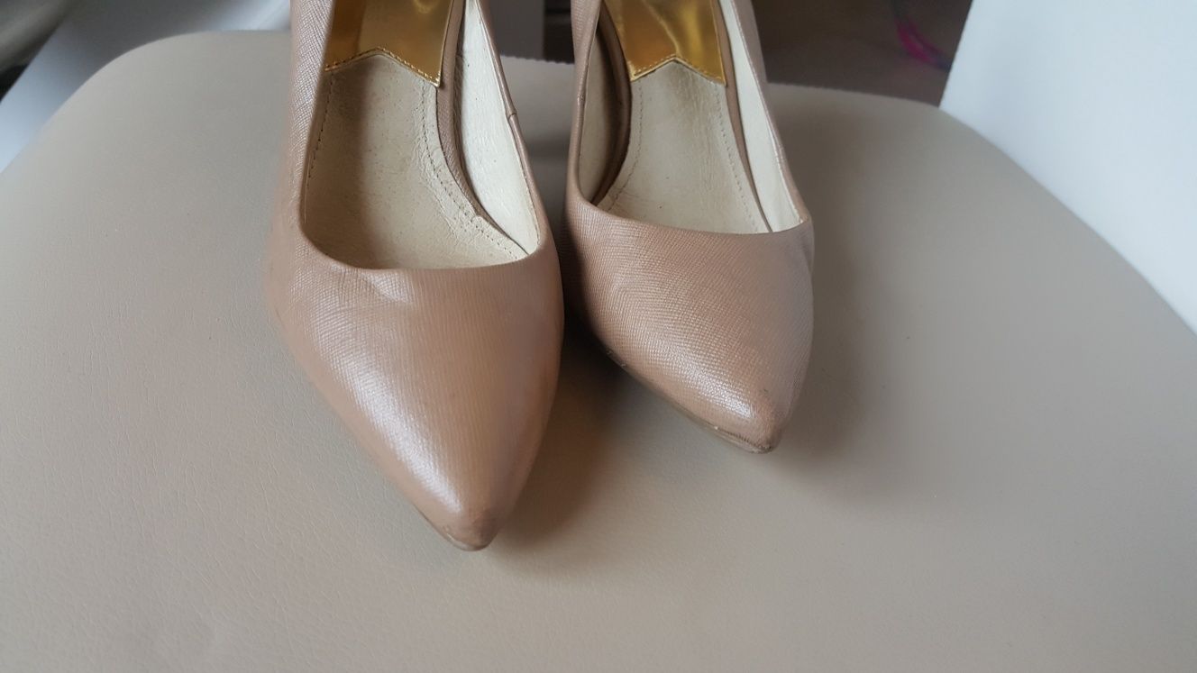 Michael Kors oryginalne czolenka szpilki 36/37 beżowe skora skórzane