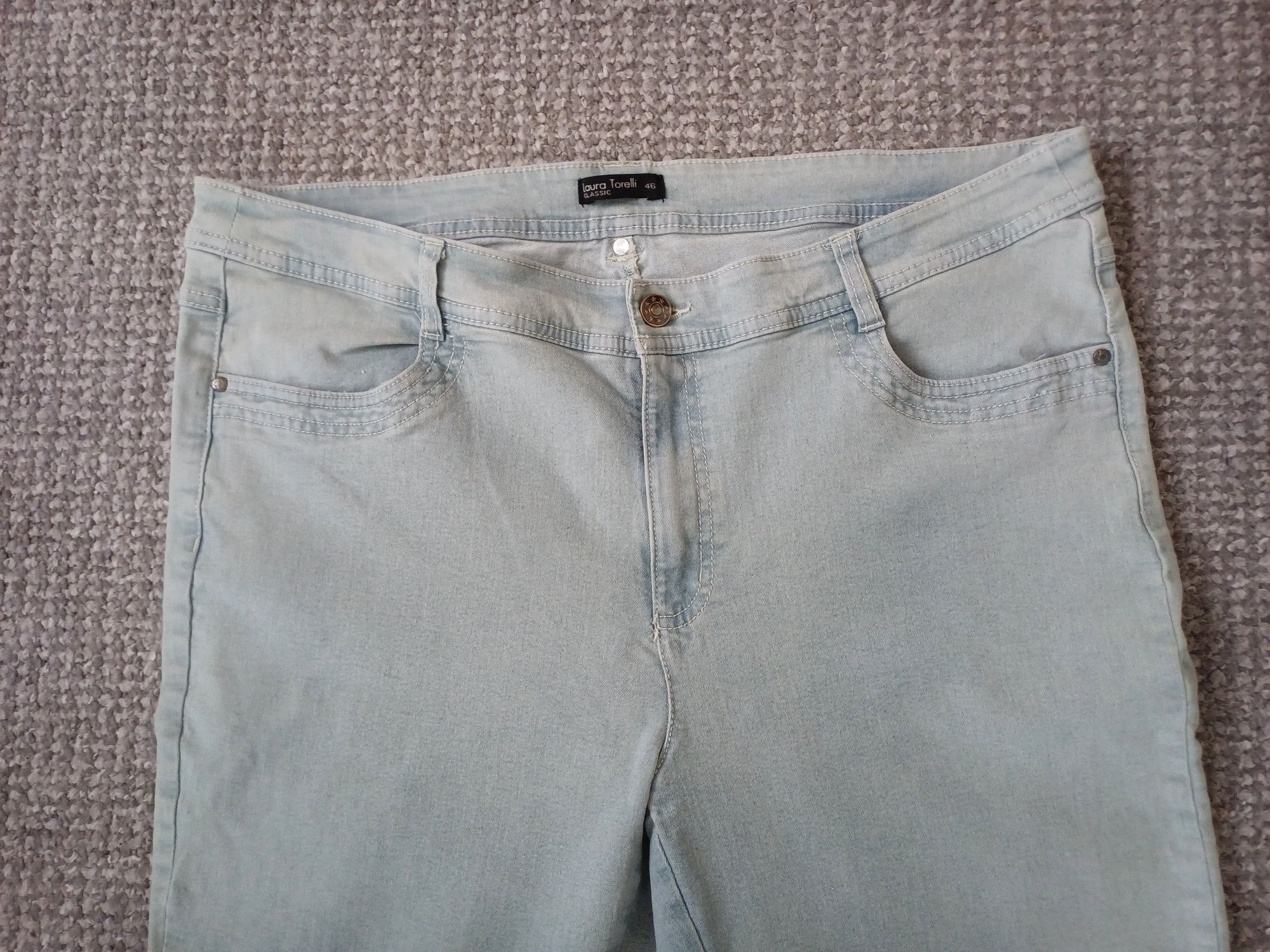 Spodnie spodenki jeansowe rybaczki damskie Laura Torelli 46