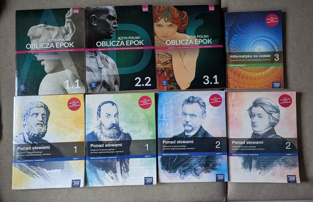 Podreczniki do Polskiego Ponad słowami 1 i 2 klasa/Oblicza epok 1,2,3