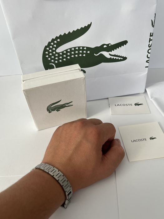 bransoleta meska lacoste srebrna