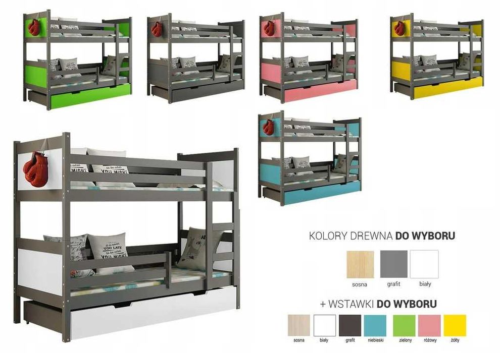 Sosnowe dziecięce łóżko LENA dla dwóch osób!