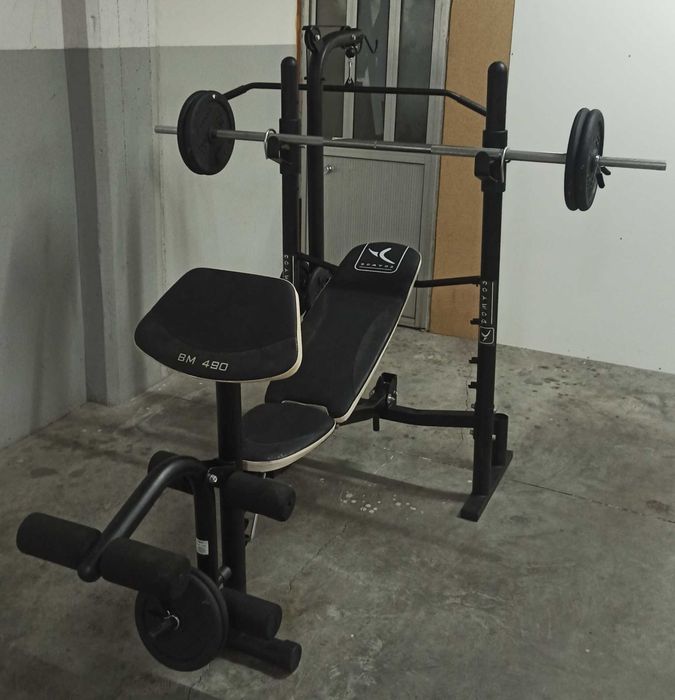 Banco de musculação DOMYOS BM490 + banco inclinado de oferta