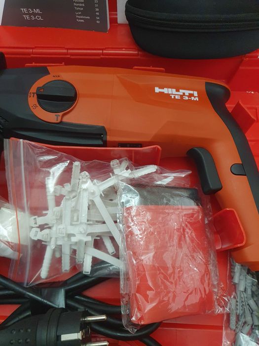 Duzy zestaw HILTI TE 3M wiertarka z kuciem Nowa okulary wiertła kolki