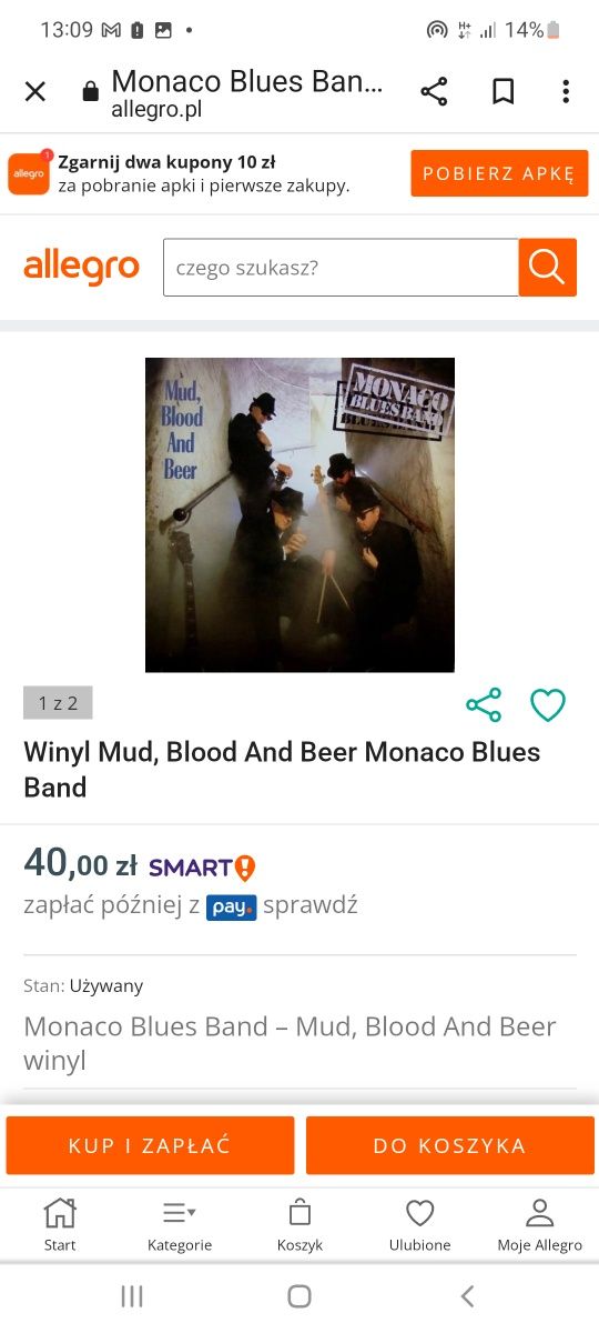 Monaco Blues Band płyta kolekcjonerska winyl nieużywana