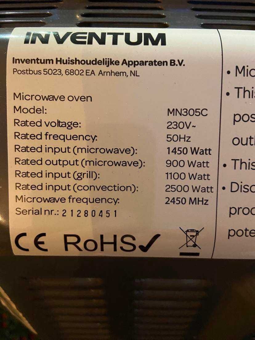 Nowa kuchenka mikrofalowa kombi MN305C  Inventum