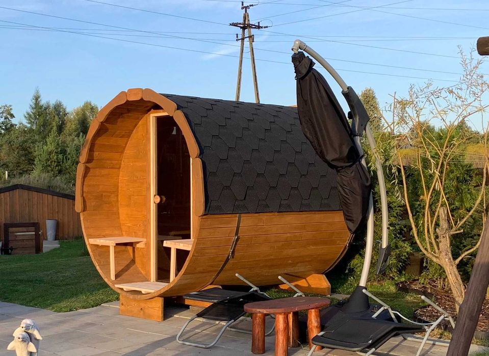 Sauna Ogrodowa Drewniana Beczka 250cm Ruska Bania, Balia, Sauna Fińska