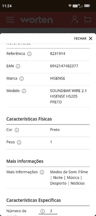 Soundbar hisense como nova