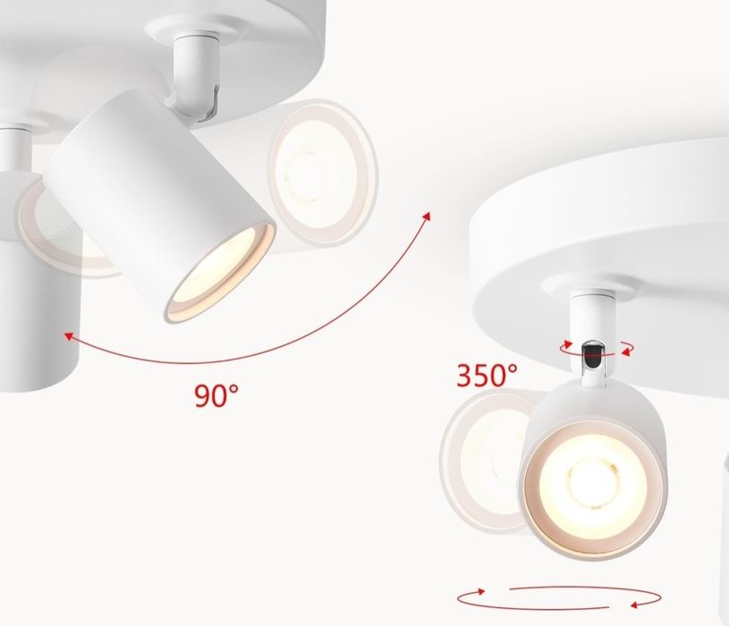 Nowoczesna lampa sufitowa LED z regulowanymi reflektorami