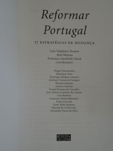 Reformar Portugal de Luis Valadares Tavares