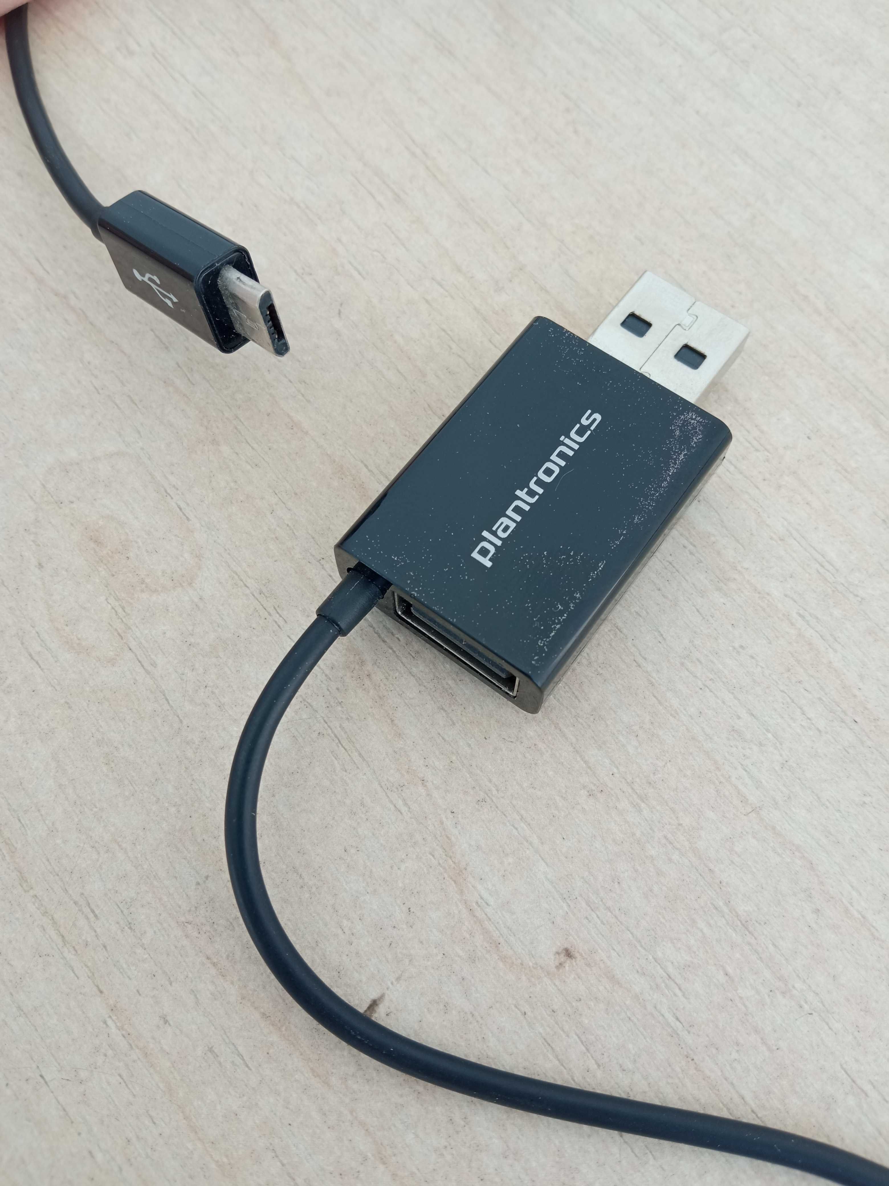 Кабель перехідник USB 2.0 папа мама to micro USB папа Plantronics
