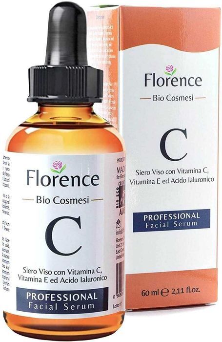 Bio Sérum facial com vitamina C, E, ácido hialurónico puro 100% orgâni