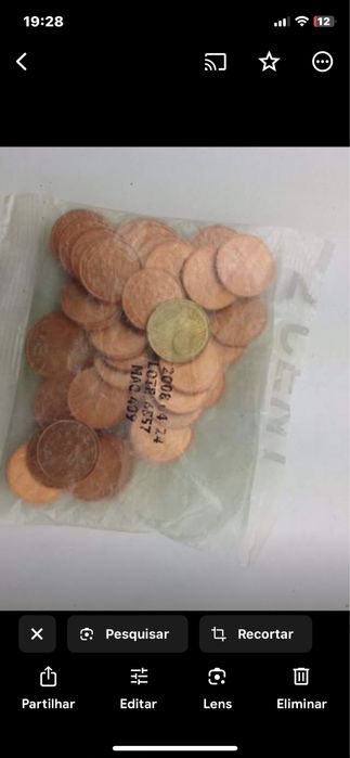 Moeda rara de 2cent Portugal 2008 no cunho de 10cent