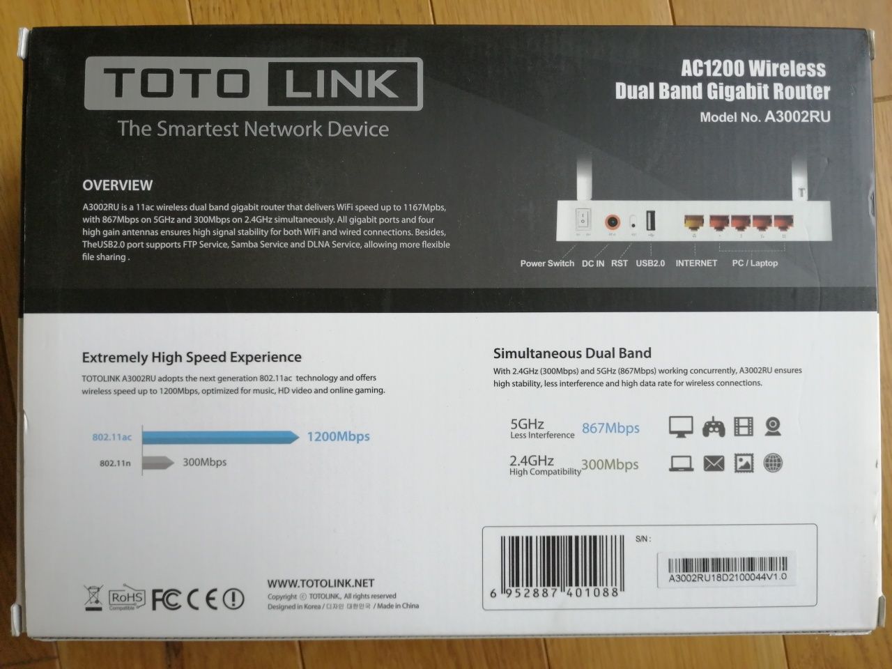 Router WiFi totolink A3002RU AC1200 stan idealny komplet