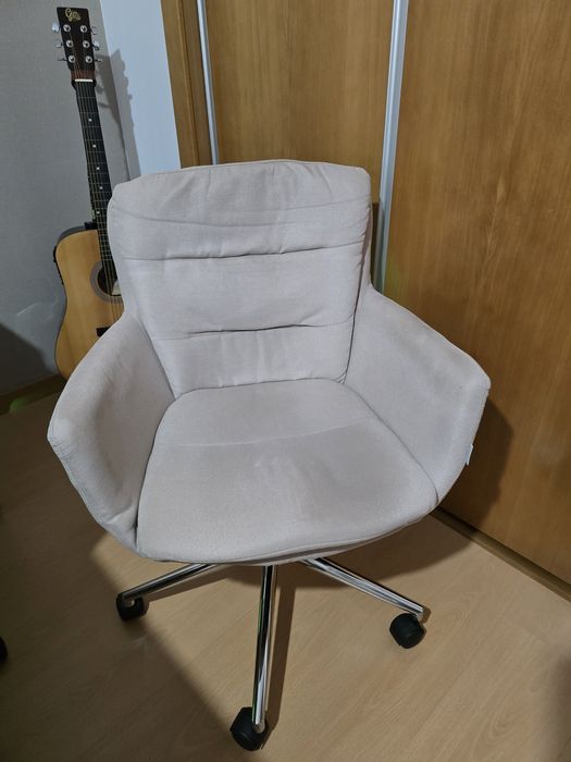 Cadeira Escritorio Bege Tecido