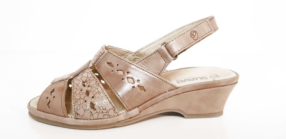 Sandały damskie Suave skóra, beż, komfort rozmiar 37,38,39,40