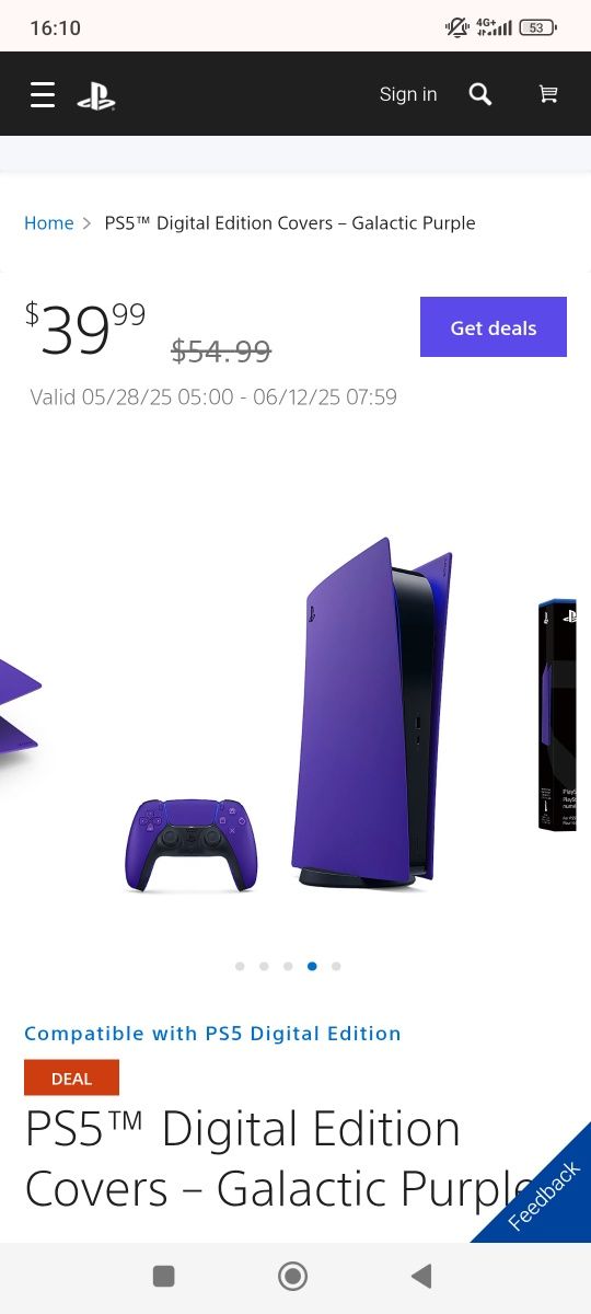 Tampas para PS5 Digital Galactic Purple