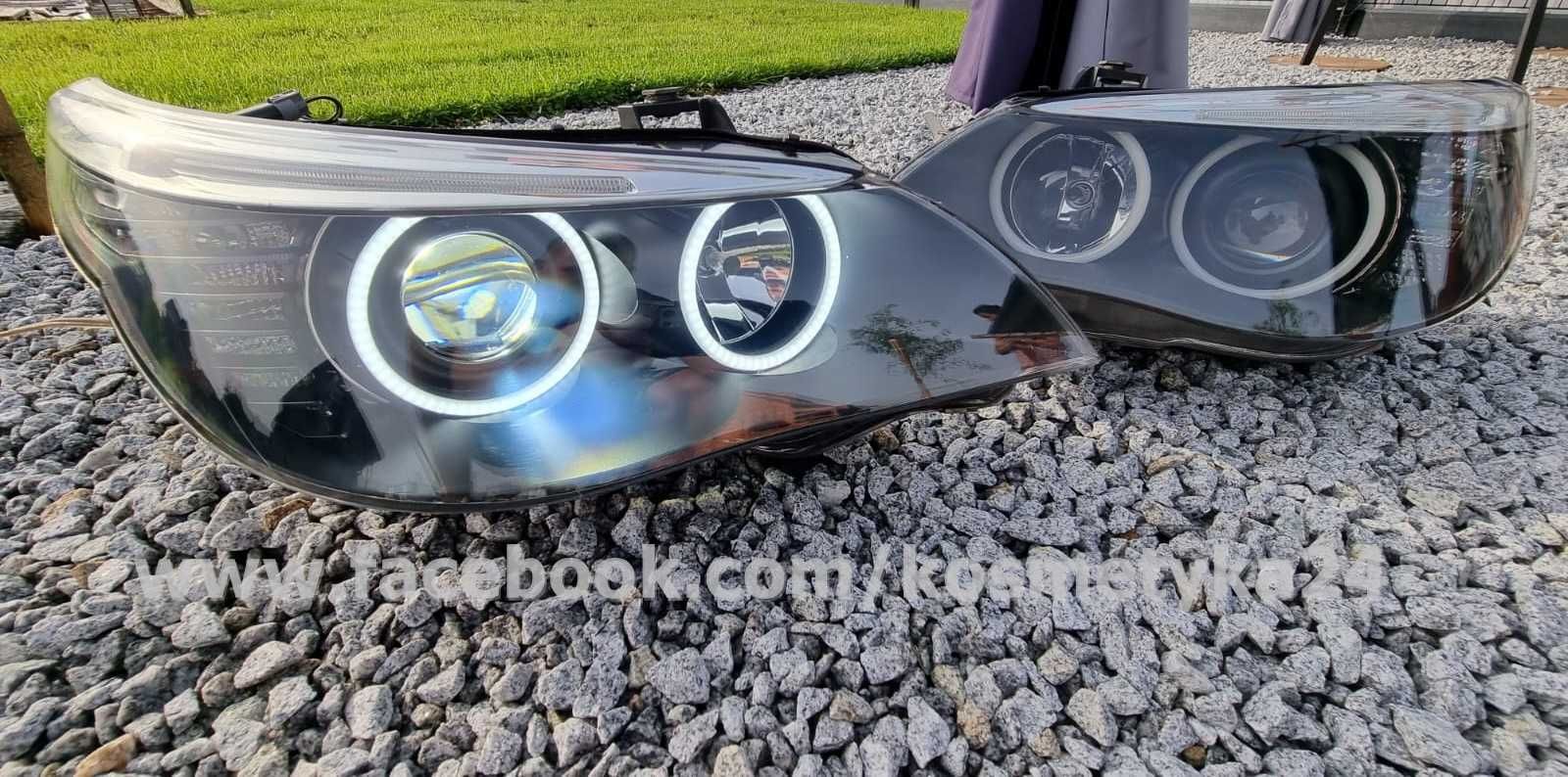 Reflektory lampy HELLA BMW E60 E61 Bi- Led ringi Cotton regenerowane
