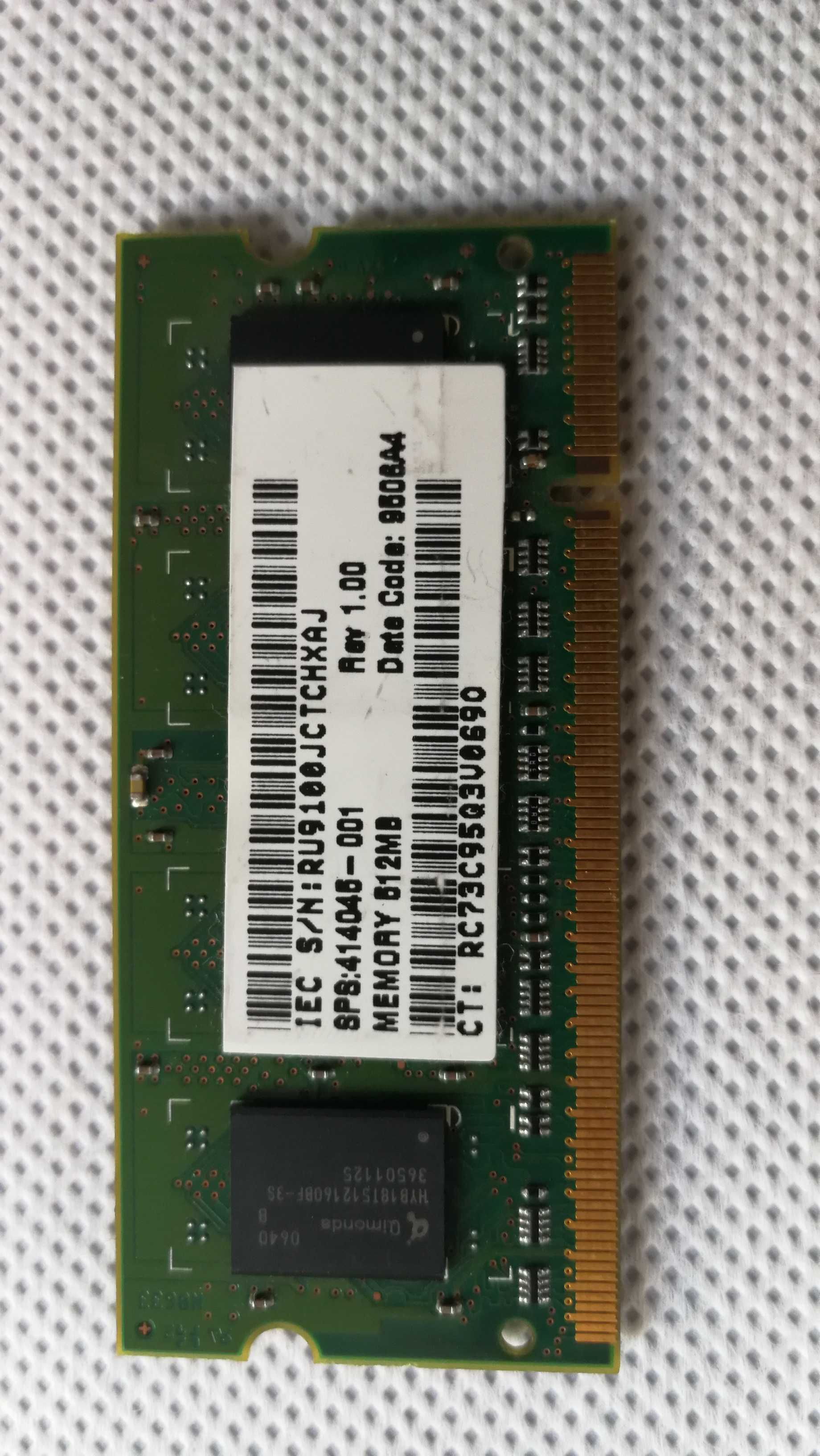 Pamięć DDR2  3x 512 MB  plus  1x 1GB razem 4 sztuki