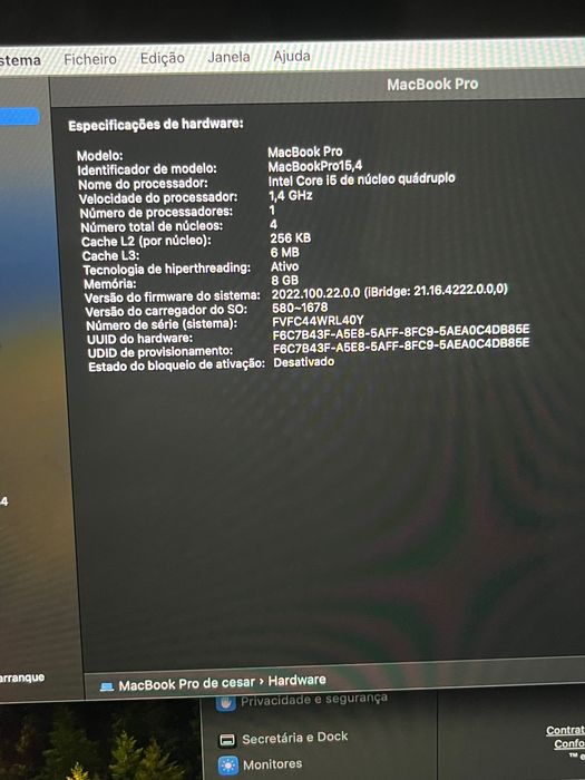 MacBook Pro 15 , 2017, como novo