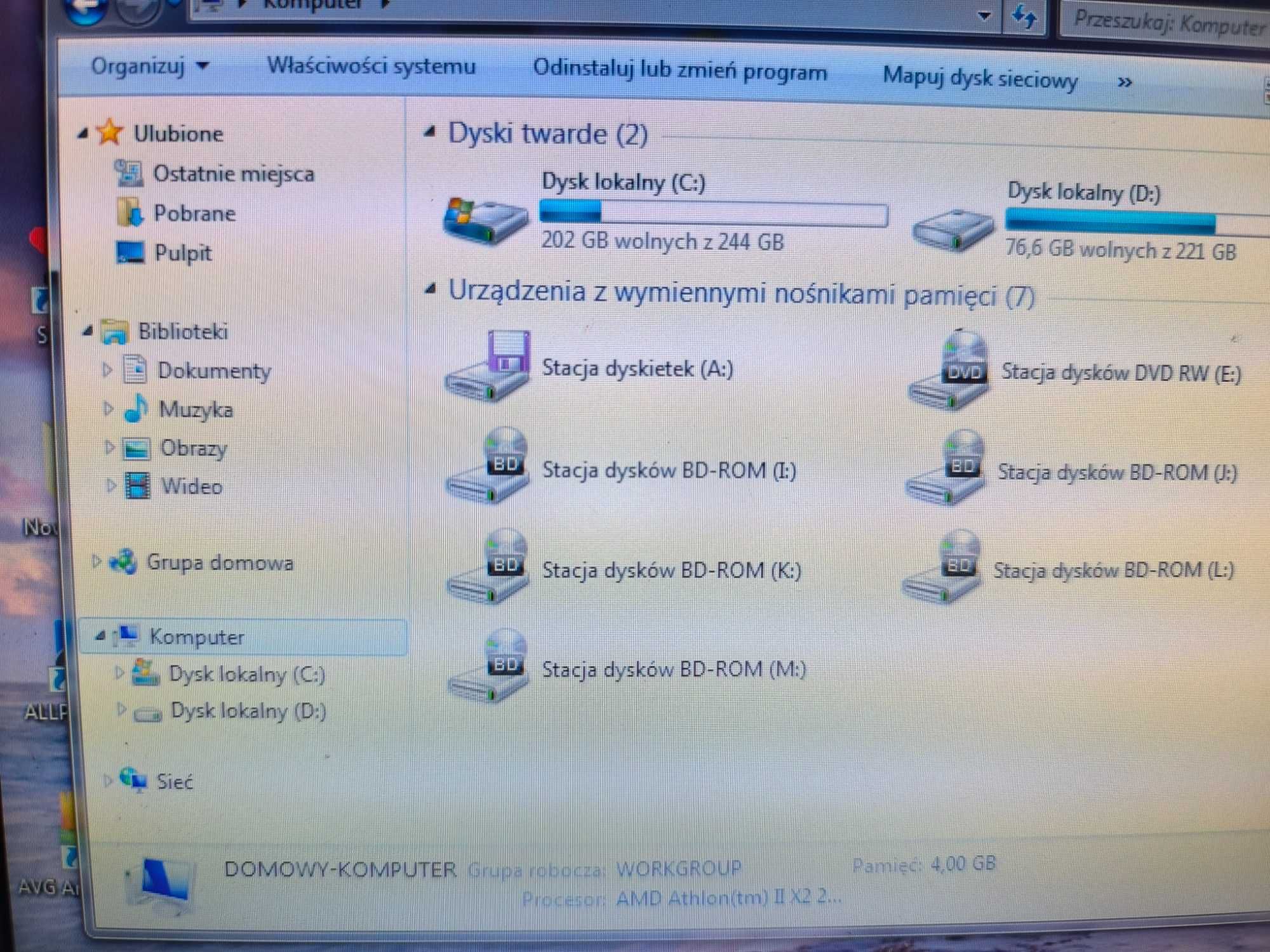 Komputer Athlon 250 3GHz, HDD 500GB, Windows 7