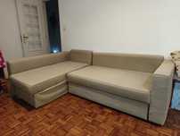 Sofá cama com chaise longue usado