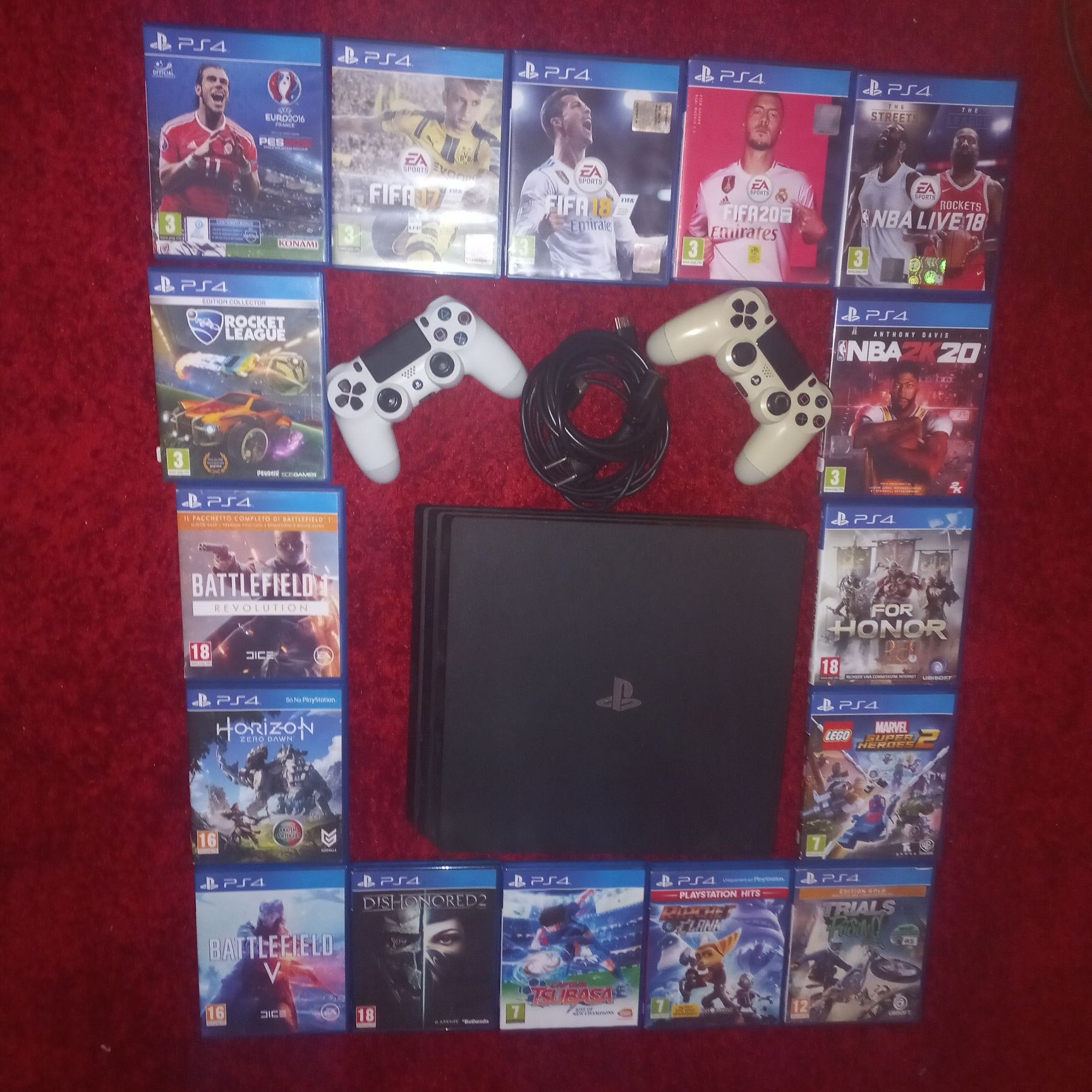 Ps4 Pro 1tb + 2 comandos ps4 + 16 jogos ps4