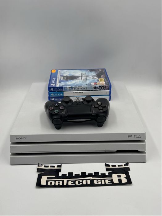Konsola Biala Ps4 Pro 1Tb 3 Gry Gwarancja