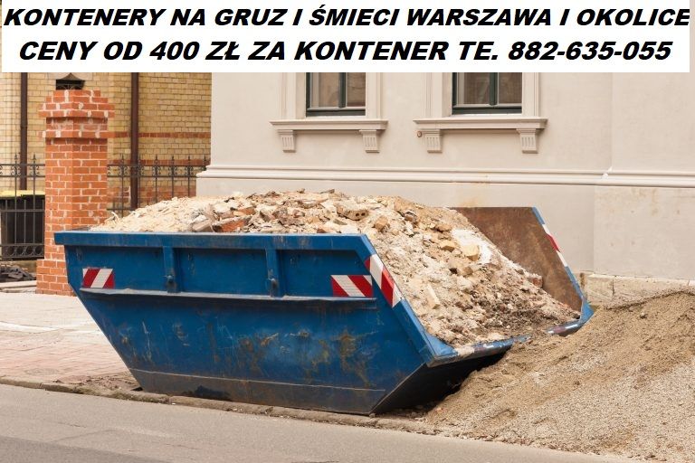 Kontenery na GRUZ ŚMIECI ODPADY Warszawa Okolice Worki BIG BAG.