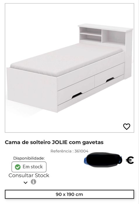 Cama solteiro com gavetas