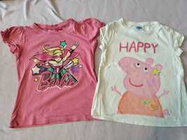 Koszulka Bluzka T-shirt Peppa Barbie Zestaw Rozm. 104