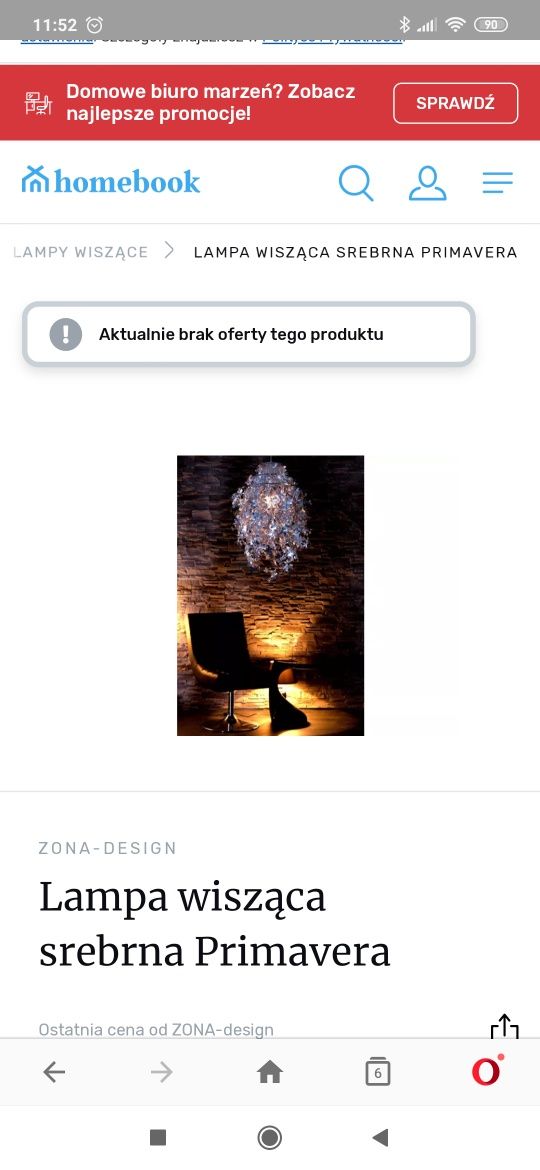 Lampa wisząca Primavera srebrna Glamour